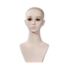 Mannequin Head with Shoulders for Wigs Jewelry Sunglasses, Realistic Female PVC Display Model