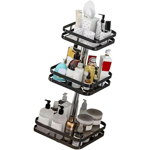 Countertop Storage Rack Adjustable Round Shelf for Kitchen and Bathroom Organizing 1