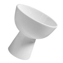 Ceramic Dessert Bowl with Footed Base, White Pedestal Ice Cream Sundae Cup for Pudding and Fruit Salad