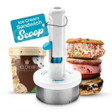 Stainless Steel Ice Cream Scoop with Trigger Easy Release Sandwich Cookie Maker Dishwasher Safe
