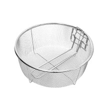 Stainless Steel Fry Basket with Detachable Handle, Square Deep Frying Basket for Fries and Chicken 20x20cm