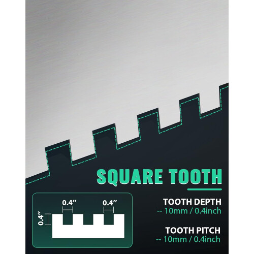 24 Inch Square Notch Tile Trowel with Baffle for Large Surface Coverage and Precise Adhesive Spread 1