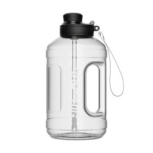 Large Reusable Water Bottle with Handle, Half Gallon Wide Mouth Plastic Jug for Gym, Home, Outdoor Sports & Hiking