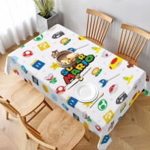 Mario Rectangular Tablecloth Water Resistance Antiwrinkle Spillproof Soft Fabric Table Cloth 60"X90"