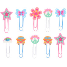 10pcs Cartoon Silicone Binder Clips (Random Color)