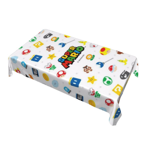 Mario Rectangular Tablecloth Water Resistance Antiwrinkle Spillproof Soft Fabric Table Cloth 60"X90" 2