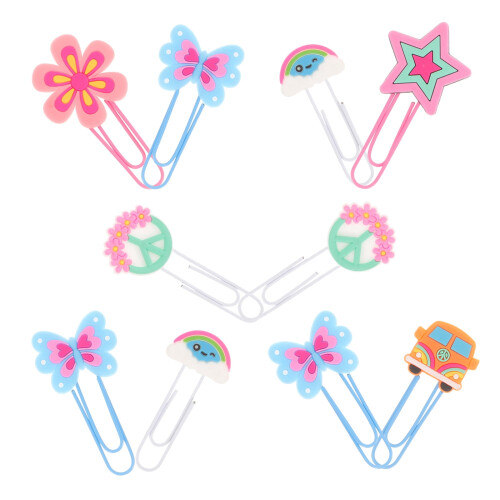 10pcs Cartoon Silicone Binder Clips (Random Color) 1