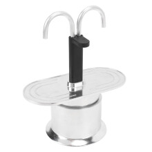 Italian Coffee Maker with Dual Tube Brewing, Compact Aluminum TwoCup Espresso Pot for Home and Travel