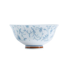 Ceramic Rice Bowl 6 Inch with Vivid Underglaze Patterns, Microwave Safe Porcelain Soup Bowl