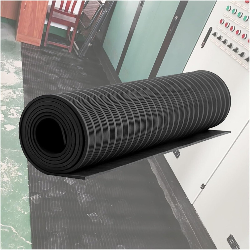 Electrical Insulating Rubber Mat For Switchboard Voltage Safety Nonslip Oil Resistant 7'X1/3' Black 9113335211292