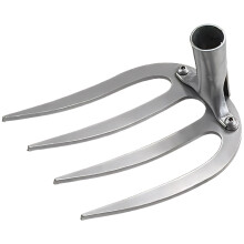 Four Tine Heavy Duty Steel Garden Rake for Soil Preparation and Landscaping 23x17x11 cm Silver