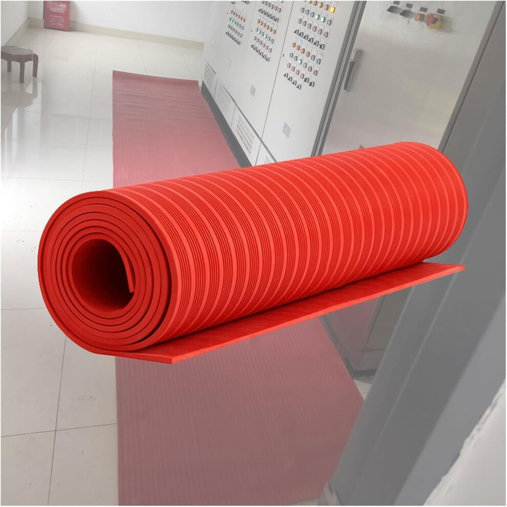 Electrical Insulating Rubber Mat 17Ft Red Voltage Safety Nonslip Floor For Switchboard 9113335211391