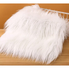 White Faux Fur Fabric 30 x 36 Inches Soft Plush Long Pile Material for Sewing Crafts Costumes