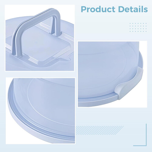 Large Tall Cake Carrier with Handle, Transparent Plastic Cake Storage Box with Secure Locking Buckles 2