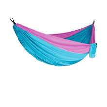 Camping Hammock Single or Double Lightweight Parachute Fabric for Outdoor Hiking Garden Blue Pink