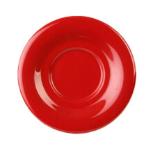 Melamine Saucer Set 5.5 Inch Break Resistant Dishwasher Safe NSF Certified Pure Red Pack of 12