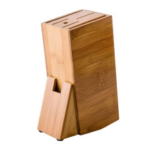 Bamboo Knife Block with Multiple Slots for Knives and Scissors, SpaceSaving Kitchen Counter Holder