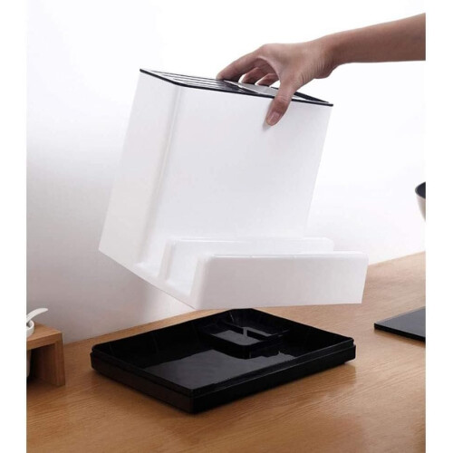 Kitchen Knife Holder with Removable Drain Pan, AntiSlip Base, Universal Countertop Storage Block 1