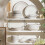 Ceramic Dinnerware Set with Large Serving Spoon, European Style Striped Tableware, Microwave Safe 4