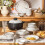 Ceramic Dinnerware Set with Large Serving Spoon, European Style Striped Tableware, Microwave Safe 3