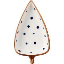 Ceramic Leaf Shape Dipping Bowls White Small Serving Dishes Stackable Condiment Dessert Plates