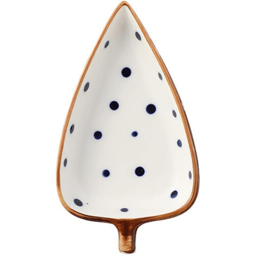 Ceramic Leaf Shape Dipping Bowls White Small Serving Dishes Stackable Condiment Dessert Plates