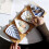 Ceramic Leaf Shape Dipping Bowls White Small Serving Dishes Stackable Condiment Dessert Plates 5