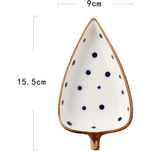 Ceramic Leaf Shape Dipping Bowls White Small Serving Dishes Stackable Condiment Dessert Plates 1