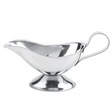 10oz Stainless Steel Gravy Boat with Ergonomic HeatSafe Handle and Easy Pour Spout for Sauces