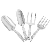 Garden Tool Set with Wooden Handle Shovel and Rake, Lightweight Kit for Planting Vegetables and Flowers