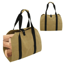 Firewood Carrier Waterproof Waxed Canvas Log Tote Bag Large Capacity with Adjustable Strap