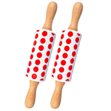 2pcs Small Wooden Rolling Pin Nonstick Surface for Baking Dough Pastry Fondant Dumpling Wrappers