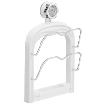 Wall Mounted Pot Rack and Lid Organizer, Adjustable SpaceSaving Design with Removable Drain Tray, Cream Ivory