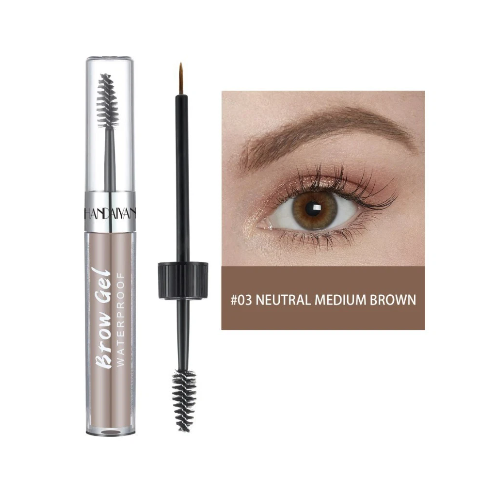 Gopatriot Memory Brown (#03 Natural Medium ) Handaiyan Waterproof Liquid Eyebrow Gel With Brush Long Lasting Brow Makeup
