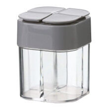 4in1 Airtight Kitchen Storage Container Transparent Plastic Spice Jar for Seasoning Grey