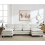 Living And Home Modern U-Shaped Chenille Sectional Sofa, White 2