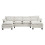 Living And Home Modern U-Shaped Chenille Sectional Sofa, White 3