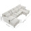 Living And Home Modern U-Shaped Chenille Sectional Sofa, White 6