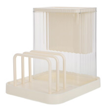 Kitchen Storage Rack 3in1 Knife and Cutting Board Holder with Utensil Organizer and QuickDry Design White