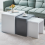 AINPECCA (Grey+White+White) 3PCS Nested Coffee Table Set High gloss Sofa Side 2