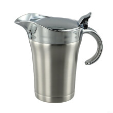 Stainless Steel Gravy Boat 750ml Double Wall Insulated Sauce Jug with Hinged Lid and Wide Spout