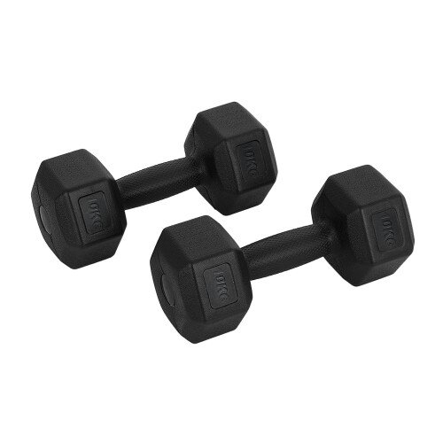 Pair of 10kg Hex Dumbbells with Non-slip Grip