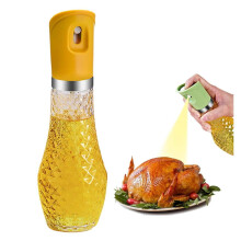 Olive Oil Sprayer for Air Fryer 260ml Glass Cooking Oil Spray Bottle with Fine Mist and Cleaning Brush – Yellow