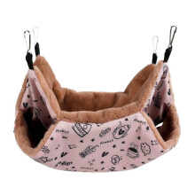 Rat Hammock Extra Warm Plush Hanging Bed for Guinea Pigs Hamsters Style 3 34x34cm