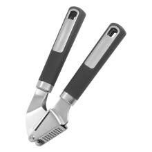 Garlic Press Stainless Steel Manual Crusher with Detachable Groove Easy Clean Long Handle Kitchen Tool