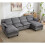 Living And Home Modern U-Shaped Chenille Sectional Sofa, Grey 1