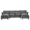 Living And Home Modern U-Shaped Chenille Sectional Sofa, Grey 3