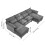Living And Home Modern U-Shaped Chenille Sectional Sofa, Grey 6