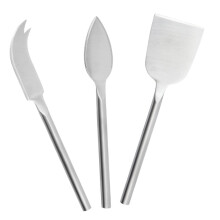 3pcs Stainless Steel Cheese Knife Set with Slicer Fork and Spatula for Charcuterie Board Use