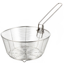 Stainless Steel Frying Basket with Heat Resistant Handle for French Fries and Fried Chicken